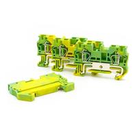 Bornier de mise à la terre ST 4-PE, 10 pièces, rail DIN 4 mm, connexions électriques sécurisées, conception compacte