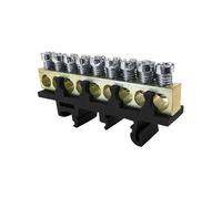Bornier de phase IP00 noir 9 bornes pour câble de 1,5 à 16mm² - rail DIN - MOREK