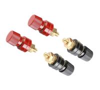 Bornier de Pilier En Laiton, Borne de Liaison, Bornier du Régulateur de Tension, M6 Filet Junction Post Connecteur, Peut Etre Utilisé pour la Connexion D'équipements Electriques, Rouge & Noir, 4PC