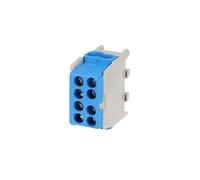 Bornier de raccordement - Neutre - Bleu - Enclipsable sur rail DIN - Dimensions réduites