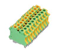 Bornier de Rail Din, 50Pcs 2 canaux DIN Rail Mount bornier electrique de connexion de Circuit de terre Bloc de bornes pour connecteur à pince électrique USLKG-6