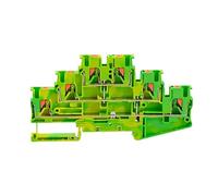 Bornier de rail DIN PT2.5-3L-PE, 1 pièce, connecteur électrique de type PE, connexion à ressort triple couche, bornier de mise à la terre