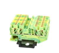 Bornier de rail DIN PT2.5-QU-PE à 2 entrées et 2 sorties avec mise à la terre Connecteur de fil PT 2.5 à 4 conducteurs de 2,5 mm² PT 2.5-QU-PE(5 Pcs)