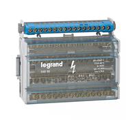 BORNIER DE RÉPARTITION IP 2X NEUTRE 1 CONNEXION 6 À 25 MM² BLEU L 141 MM LEGRAND 004845