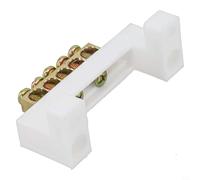 Bornier de terre à barre neutre en cuivre pour armoires de distribution électrique - Bornier de mise à la terre à 10 trous avec étagère de montage, compatible avec le cuivre (5 trous)