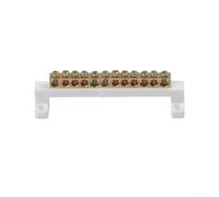 Bornier de terre en cuivre à 10 trous pour armoire de distribution, barre omnibus neutre avec vis métalliques, compatible avec panneaux de 5/7/12 trous (12 trous)