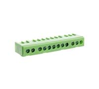 Bornier de terre isolé vert 12 bornes pour câble de 1,5 à 16mm² - rail DIN - MOREK