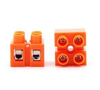 Bornier de type base, connecteur d'épissure bout à bout à 2 positions, double entrée, double sortie, laiton étamé, support à vis M3 Cosses circulaires