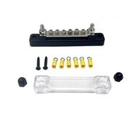 Bornier de voiture M6 barre omnibus négative 12V 150A bornier 1/4 "bloc Distribution d'énergie M8 Termianl Bus for bateau automobile pour Voitures, Camping-Cars, navires, Yachts(8P Black One Piece)