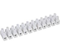 Bornier domino TRU COMPONENTS 523702 flexible: 0.5-1.5 mm² rigide: 0.5-1.5 mm² Nombre de pôles: 12 blanc 10 pc(s)