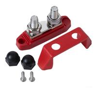 Bornier double entrée de sortie avec couvercle pour connexions de batterie de véhicule 12 V 48 V dans les modifications de camping-car et les configurations d'alimentation auxiliaire (10 mm rouge)