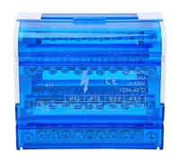 Bornier Electrique Rail DIN 4 Pôles 100A Repartiteur Electrique Monophasé Boîte de Distribution Electrique avec Connecteurs en Laiton Isolation Anti-Poussière Pour Tableaux Electriques et Automatisme