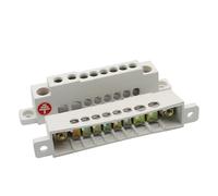 Bornier en laiton 1 pièce (6, 8, 10 ou 12 trous), barrette de terre neutre for boîtier de distribution électrique, connecteur électrique à mise à la terre zéro(N 12 holes W Bracke)