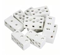 Bornier en porcelaine, connecteurs en céramique de porcelaine haute température 10 pièces 3 voies 24a pour câble de connexion d'alimentation Prise de haute qualité Prise industrielle spéciale