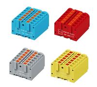 Bornier enfichable UTJ8, pas de 6 x 2,5 mm, bloc distribution parallèle 1 en 11 sorties, for fils 0, à 4 mm², boîtier nylon Barrette de connexion