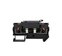 Bornier Fush, 10 pièces, PTC4-HESI, levier de déconnexion, connecteur enfichable, montage DIN, avec fusible 5 x 20 mm, 0,5 A-10 A, 4-HESI(PTC4-HESI Black,With 6A fuse)