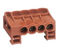 Bornier - Hager - KN04P 384925 - 4x25mm² - Marron - Intérieur