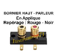 Bornier Haut Parleurs 2 Contacts à Vis Plaqué OR Reprise par Fiche Banane