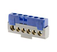 Bornier neutre 6 connexions - bleu - Thomson