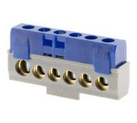 Bornier neutre 6 connexions - Bleu - Thomson Bleu G