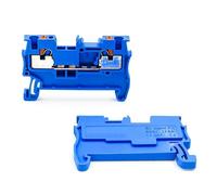 Bornier rail DIN 10 pièces, pince à ressort 1,5 mm², modèle PA66 UL94-V0 PT1,5/S, connecteurs électriques compacts(PT 1.5-10 PCS-BLUE)