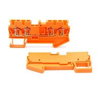 Bornier rail DIN 4 fils 2,5 mm², connecteur à ressort 300 V, ST 2,5-QUATTRO for panneau de commande industriel (10 pièces)(ST2.5-QUATTRO-ORANGE)