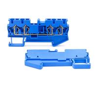 Bornier rail DIN 4 fils 2,5 mm², connecteur à ressort 300 V, ST 2,5-QUATTRO for panneau de commande industriel (10 pièces)(ST-2.5-QUATTRO-BLUE)