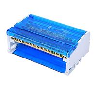 Bornier Rail DIN Monophasé Boîte de Distribution à 4 Niveaux 4 Entrées 56 Sorties Bloc de Câblage avec Couvercle Anti-poussière Transparent