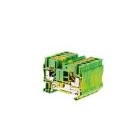 Bornier rail DIN PT6-PE, 10 pièces, pince à ressort de terre PE avec connexion enfichable sans vis for câblage électrique