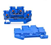 Bornier rail DIN PTTB 2.5, 10 pièces, connecteur à ressort double couche for câblage électrique industriel(PTTB-2.5-BLUE)