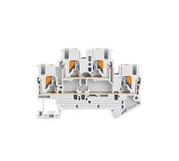 Bornier rail DIN PTTB-2.5, 10 pièces, connecteur à ressort double couche sans vis, 22 A 500 V, for câblage électrique(Gray)