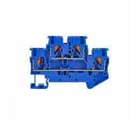 Bornier rail DIN PTTB-2.5, 10 pièces, connecteur à ressort double couche sans vis, 22 A 500 V, for câblage électrique(Blue)
