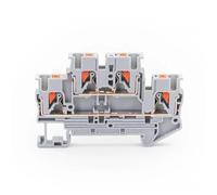 Bornier rail DIN PTTB-2.5, connecteur électrique à double couche, connexion de câblage à ressort, conducteur sans vis, 10 pièces(Gray)