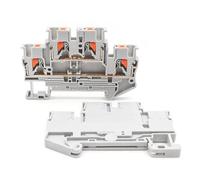 Bornier rail DIN PTTB2.5, 10 pièces, 31 A, 800 V, contact à ressort à 2 niveaux for câbles de 0,2 à 4 mm²(PTTB-2.5-GRAY)