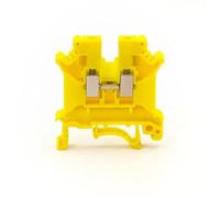 Bornier rail DIN UK-5N, connecteur universel, connexion à vis, câblage électrique, conducteur, borniers UK5N, 10 pièces(Yellow)