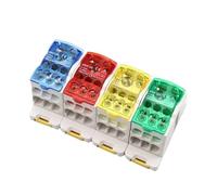 Bornier rail DIN UKK 4 pièces 80 A/125 A/160 A/250 A/400 A, boîte de distribution, connecteur électrique de fil d'alimentation une entrée plusieurs sorties(UKK 400A,Red)