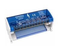 Bornier répartiteur bipolaire, boîte de connexion 2 barres 15 bornes, 125 A 690 V, boîte de distribution à rail DIN pour tableau électrique, laiton nickelé, couvercle transparent