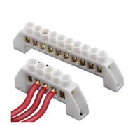 Bornier sur rail Din 4-12 broches en laiton vert/bleu | Vis de blocs neutres de terre 1 pièce(White 7 Pin)
