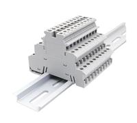 Bornier sur Rail DIN DIKD 1.5, 1,5 mm², pince à vis à 3 niveaux for disjoncteurs C45/DZ47 et armoire de commande industrielle, 50 pièces