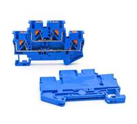 Bornier sur Rail DIN PTTB 2.5, connecteur de fil à pince à ressort Double couche, connexion rapide électrique industrielle, 10 pièces(PTTB-2.5-BLUE)