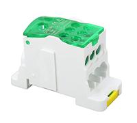 Bornier, UKK-160A 690V Boîte De Jonction, Bornier Rail Din, Boîte De Distribution De Terminal C45 Unipolaire Type Rail, pour Armoires De Distributio armoires Haute Tension (Vert)