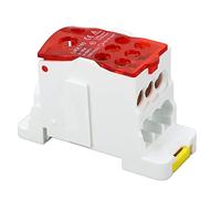 Bornier, UKK-160A 690V Boîte De Jonction, Bornier Rail Din, Boîte De Distribution De Terminal C45 Unipolaire Type Rail, pour Armoires De Distributio armoires Haute Tension (Rouge)