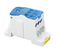 Bornier, UKK-160A 690V Boîte De Jonction, Bornier Rail Din, Boîte De Distribution De Terminal C45 Unipolaire Type Rail, pour Armoires De Distributio armoires Haute Tension (Bleu)