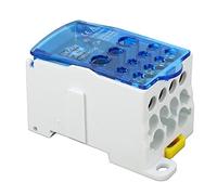 Bornier, UKK-400A 690V Boîte De Jonction, Bornier Rail Din, Boîte De Distribution De Terminal C45 Unipolaire Type Rail, pour Armoires De Distributio armoires Haute Tension (Bleu)