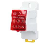 Bornier, UKK-80A 690V Boîte De Jonction, Bornier Rail Din, Borniers Electrique, Boîte De Distribution De Terminal, Dispositif De Protection De Micro-ordinateur Avec Couvercle De Protection(Rouge)