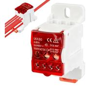 Bornier UKK-80A 690V Boîte de Jonction Répartiteur Electrique Bornier Rail Din avec Couvercle de Protection pour Armoires de Distributio Armoires Haute Tension