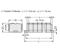 Bornier WAGO 264-236 10 mm ressort de traction Affectation: L gris 50 pc(s)