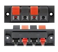 GOOBAY Lot de 3 Borniers audio d'enceinte à pinces à 4 poussoirs Noir Rouge
