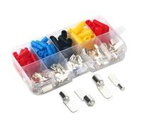 Borniers de disjoncteur C45, Kit cosses à connexion rapide en cuivre 140 ou 260 pièces, bornes sertir froid plaquées argent Barrette de connexion(140 pcs set)