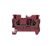 Borniers de rail DIN PT-2.5, 100 pièces, connecteurs de borniers électriques sans vis à ressort enfichables, fils de câblage PT2.5(RED)